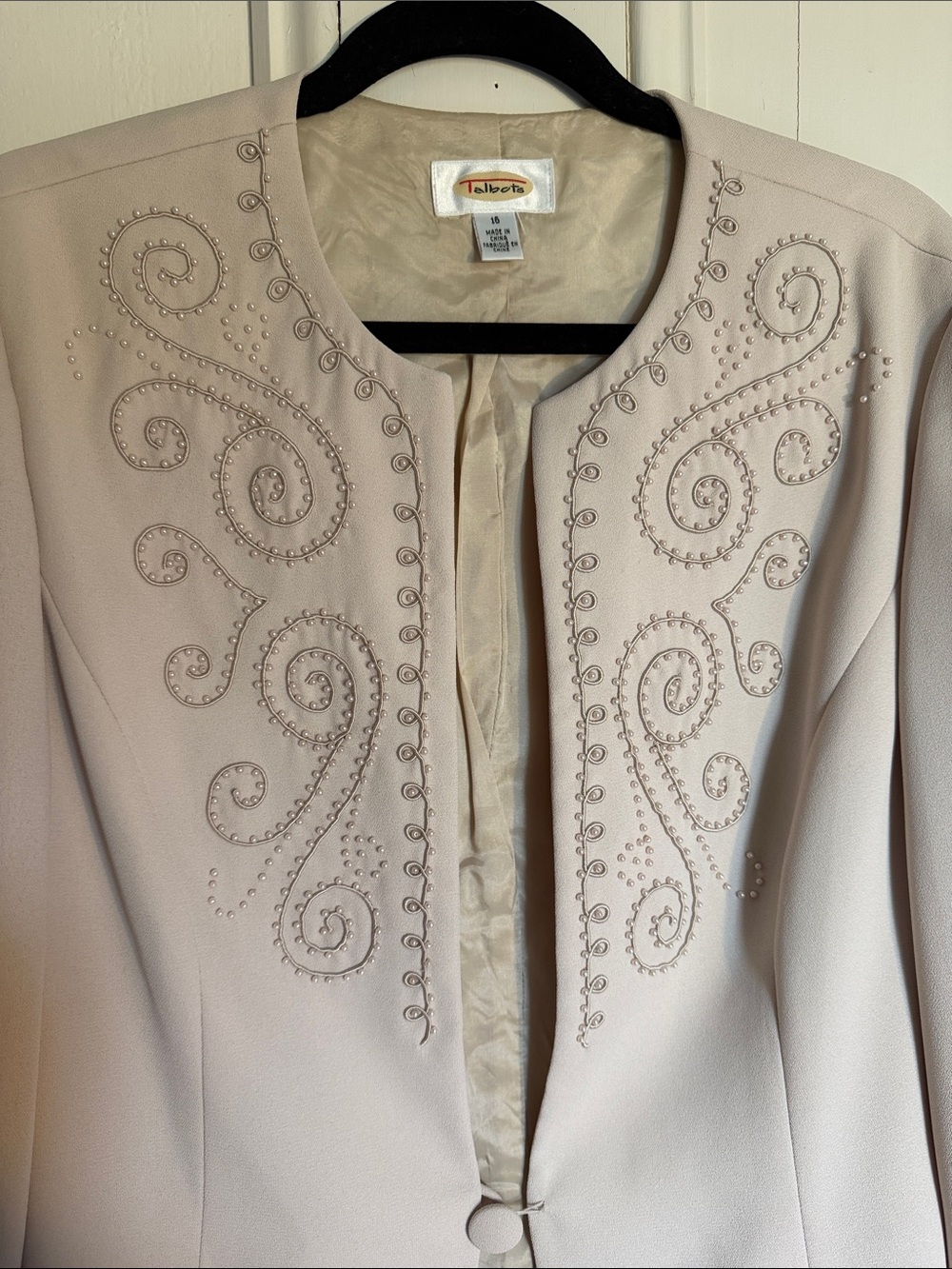 Talbots Cream Dress with Matching Jacket - Picture 7 of 8